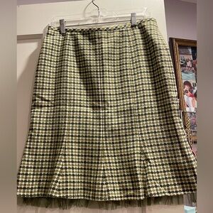 Caslon green plaid skirt. So cute with checks and taffeta ruffle at the bottom!